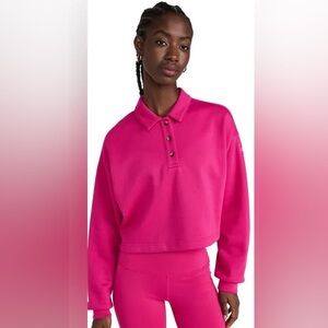 ALO Yoga Cropped Henley Polo Small